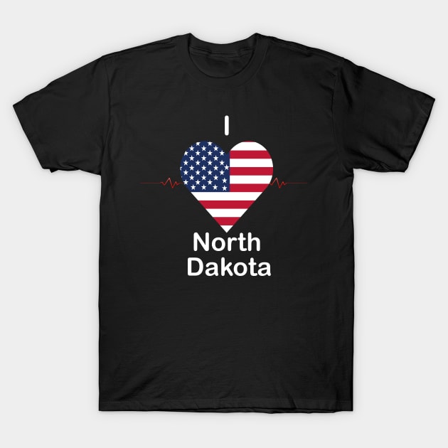 I love North Dakota T-Shirt by FUNEMPIRE